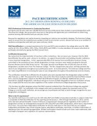 PACE Designation Renewal Guidelines - The American College