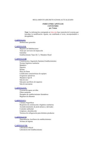 REGLAMENTO (DECRETO 4238/68) ACTUALIZADO ... - Senasa