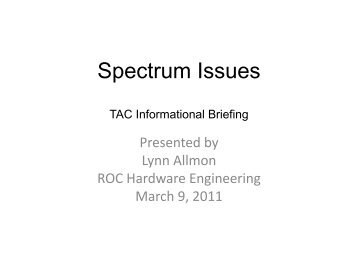 Spectrum Issues TAC Presentation - NEXRAD Radar Operations ...