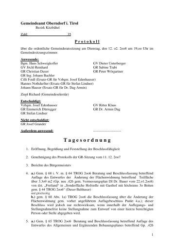 Sitzungsprotokoll vom 12.02.2008 (39 kB) - Gemeinde Oberndorf in ...