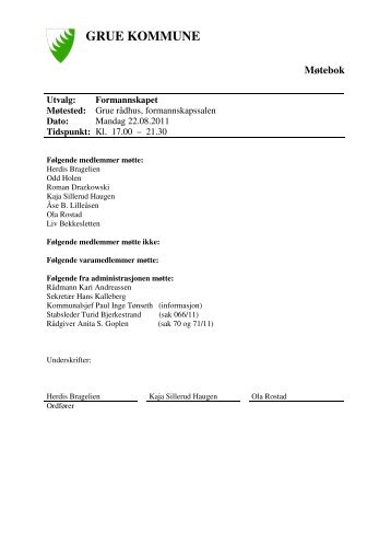 Saksliste - Grue kommune