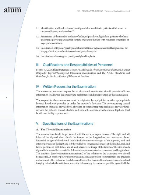 Thyroid and Parathyroid Ultrasound Examination - AIUM