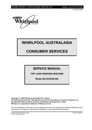 whirlpool australasia consumer services service manual