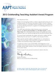 2013 Outstanding Teaching Assistant Award Program - American ...