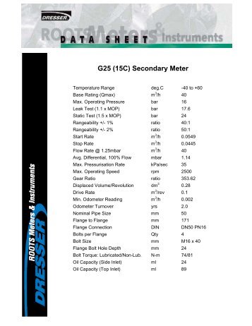 G25 Spec Sheet.pdf - UK Metering