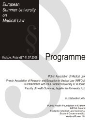 European Summer University on Medical Law - Informator GUMed