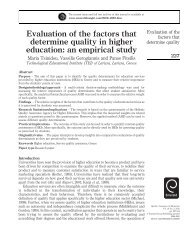 Evaluation of the factors that determine quality in higher ... - Emerald