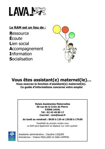 Guide du RAM Ã  destination des assistantes maternelles - Laval