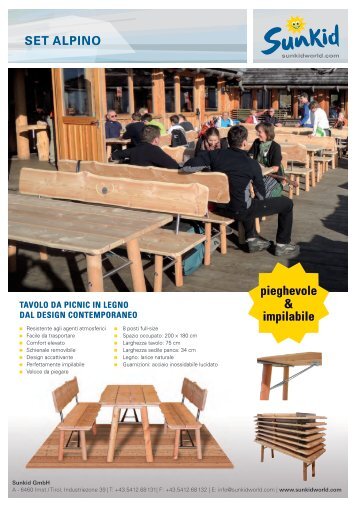 Sunkid Tavolo da Picnic < pieghevole & impilabile >