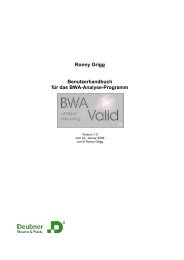 Ronny Grigg Benutzerhandbuch fÃ¼r das BWA-Analyse-Programm