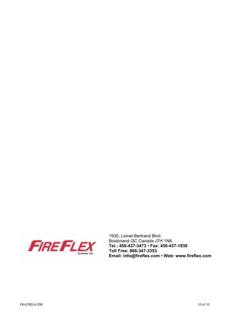 TotalPacÂ®X Firecycle III Single Interlock - Fireflex.com