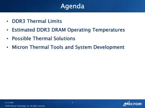 DDR3 Thermals - Micron