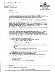 Health Services Letter and Form 2012 - Johns Hopkins University