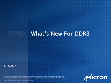 What's New For DDR3 - Micron