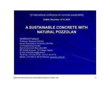 Presentation - International Concrete Sustainability Conference