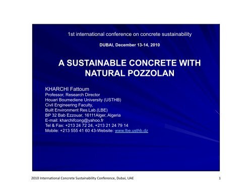 Presentation - International Concrete Sustainability Conference