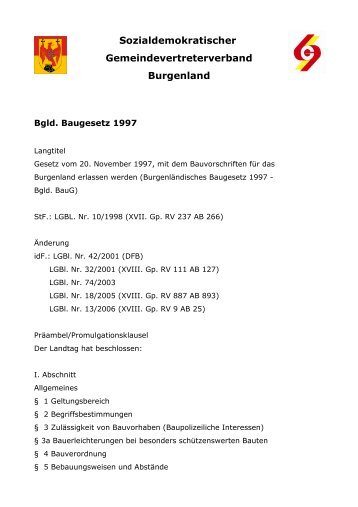 Bgld. Baugesetz_1997 - Gemeindevertreterverband Burgenland