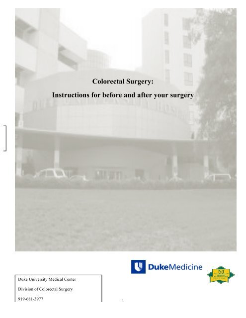Colorectal Surgery - Duke University Medical Center