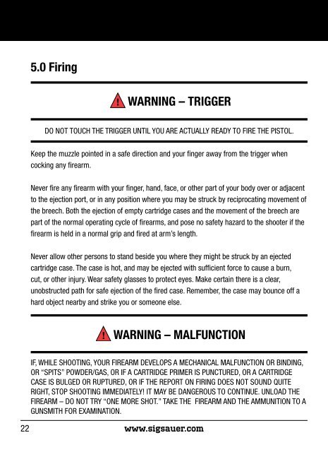 OWNERS MANUAL: Handling & SafeTy inSTrucTionS - Sig Sauer