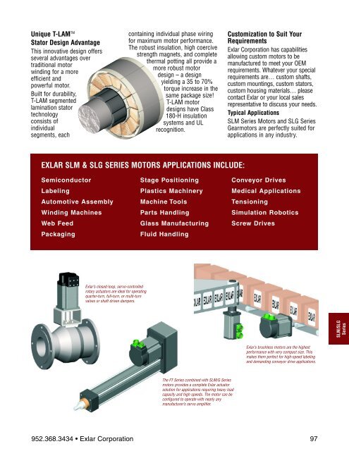 SLM/SLG Series Motor Ordering Information - Exlar