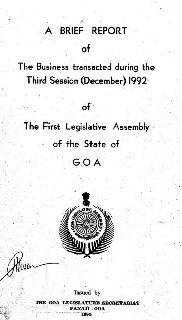 1 - Goavidhansabha.gov.in - Welcome to Goa Legislative Assembly