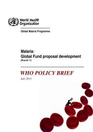 WHO policy brief on malaria - World Health Organization