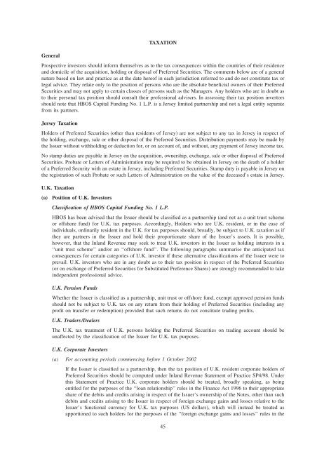 HBOS Capital Funding No. 1 L.P. HBOS plc - Lloyds Banking Group