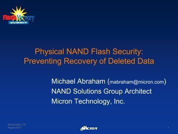 Physical NAND Flash Security: Preventing Recovery of ... - Micron