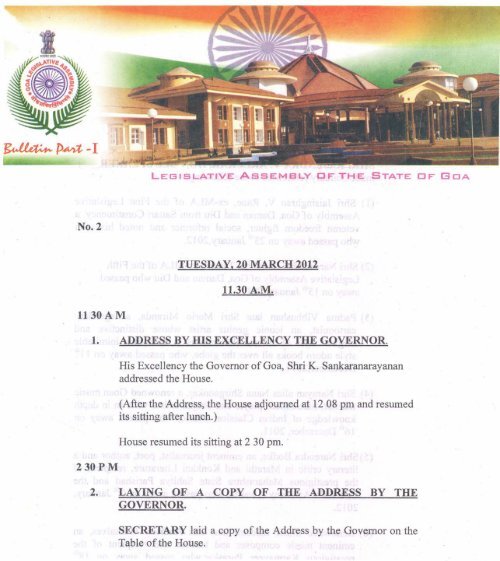 P - Goavidhansabha.gov.in - Welcome to Goa Legislative Assembly