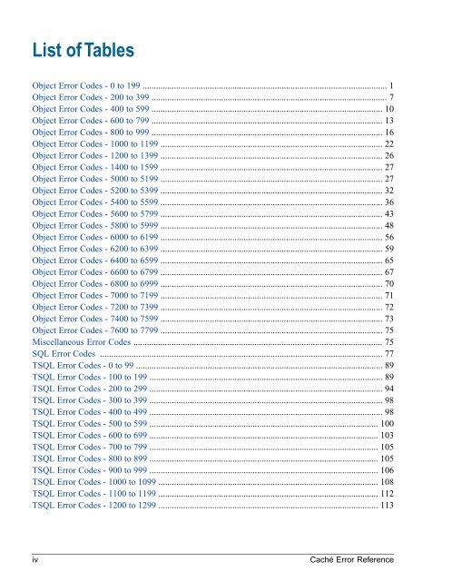 Caché Error Reference - InterSystems Documentation