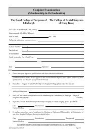 MOrth Application form 2007 - College of Dental Surgeons of Hong ...