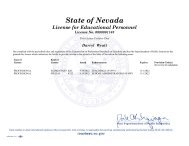 State of Nevada License for Educational Personnel - Bighorn