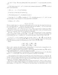 1a. Let F = F2(t). Then the splitting field of the polynomial x2 â t is an ...