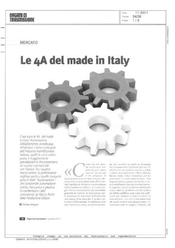 Le 4A del Made in italy - Fondazione Edison