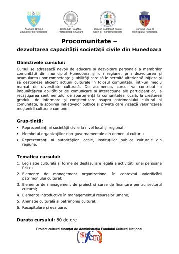CURS PROIECT CULTURAL.pdf - Primaria Municipiului Hunedoara
