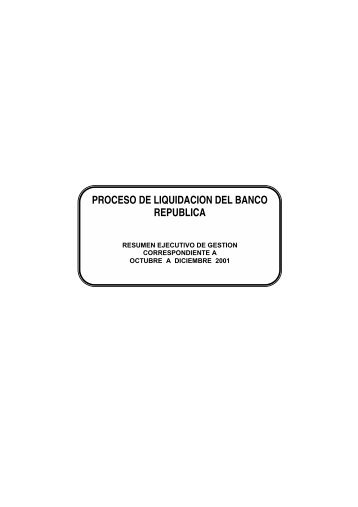 proceso de liquidacion del banco republica - Superintendencia de ...