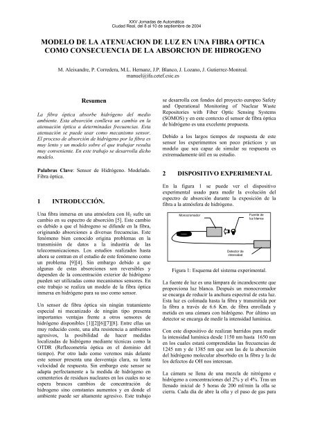 modelo de la atenuacion de luz en una fibra optica como ... - CEA