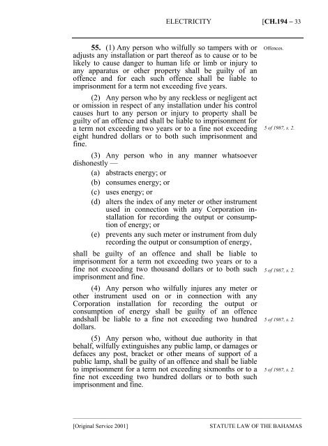 Electricity Act - The Bahamas Laws On-Line - The Government of ...