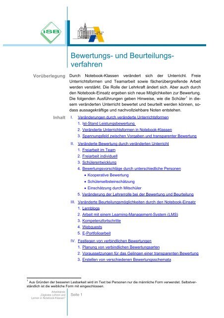 Bewertungs- und Beurteilungsverfahren - Mebis - Bayern