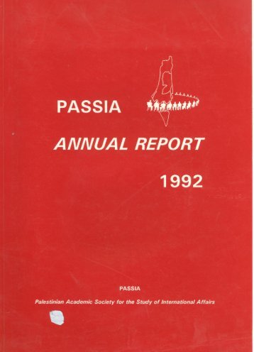 PASSIA Annual Report 1992 - PASSIA Online Store