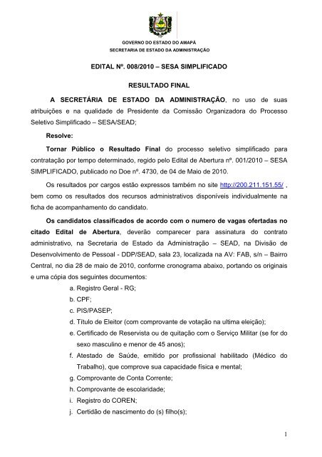 Resultado Final Site, PDF, Governo