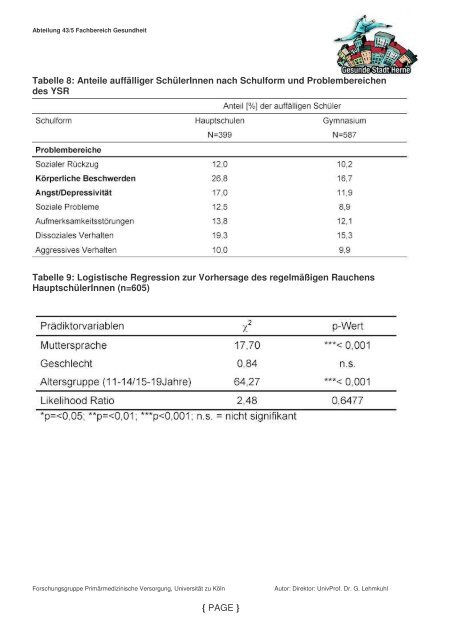 Worin unterscheiden sich rauchende Schülerinnen und Schüler von ...