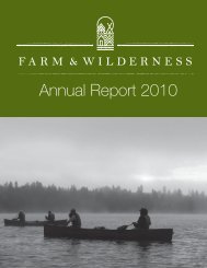 annual report 10 - for website.indd - Farm and Wilderness