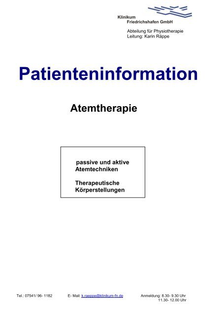 Passive und aktive Atemtechniken - Klinikum Friedrichshafen GmbH