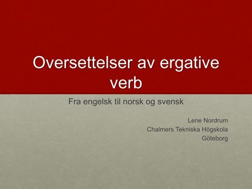 Translations of 'ergative' verbs