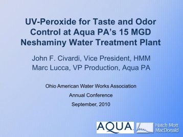 Cost Effective use of UV-Peroxide for Geosmin and ... - Ohiowater.org