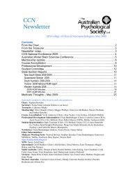 CCN Newsletter - APS Member Groups - Australian Psychological ...