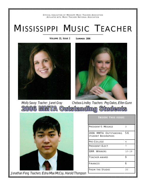 Summer 2006 - Mississippi Music Teachers Association