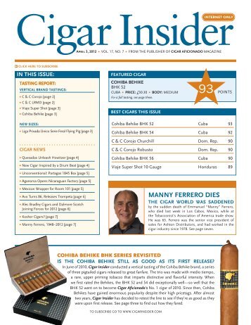 MANNY FERRERO DIES - Cigar Aficionado