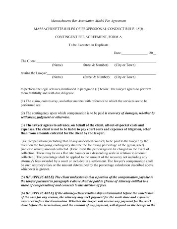 CONTINGENT FEE AGREEMENT